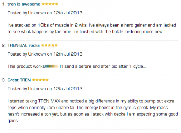 Customer Reviews of Trenbalone